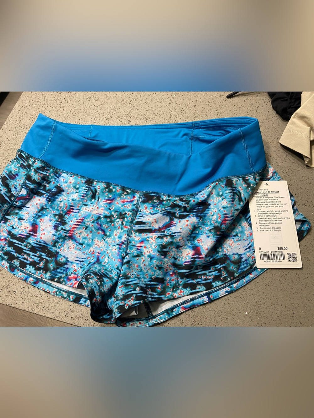 Blue Floral-Print Women's  lululemon Athletic Shorts